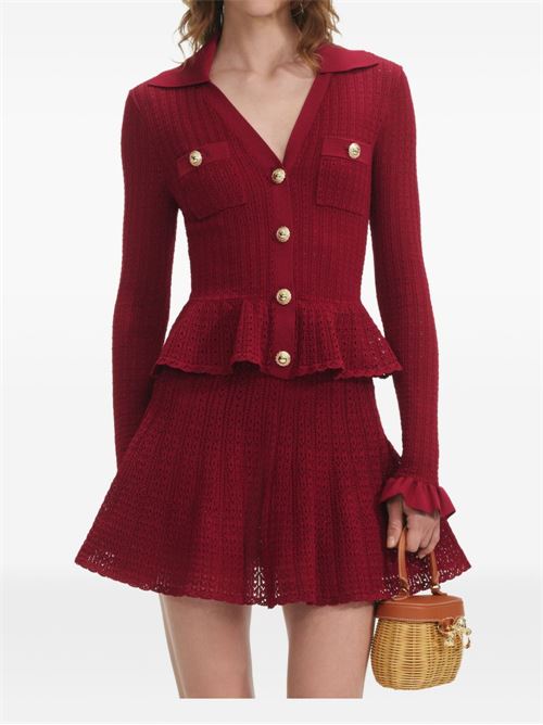 Knit mini dress SELF PORTRAIT | PF25093SBURGUNDY
